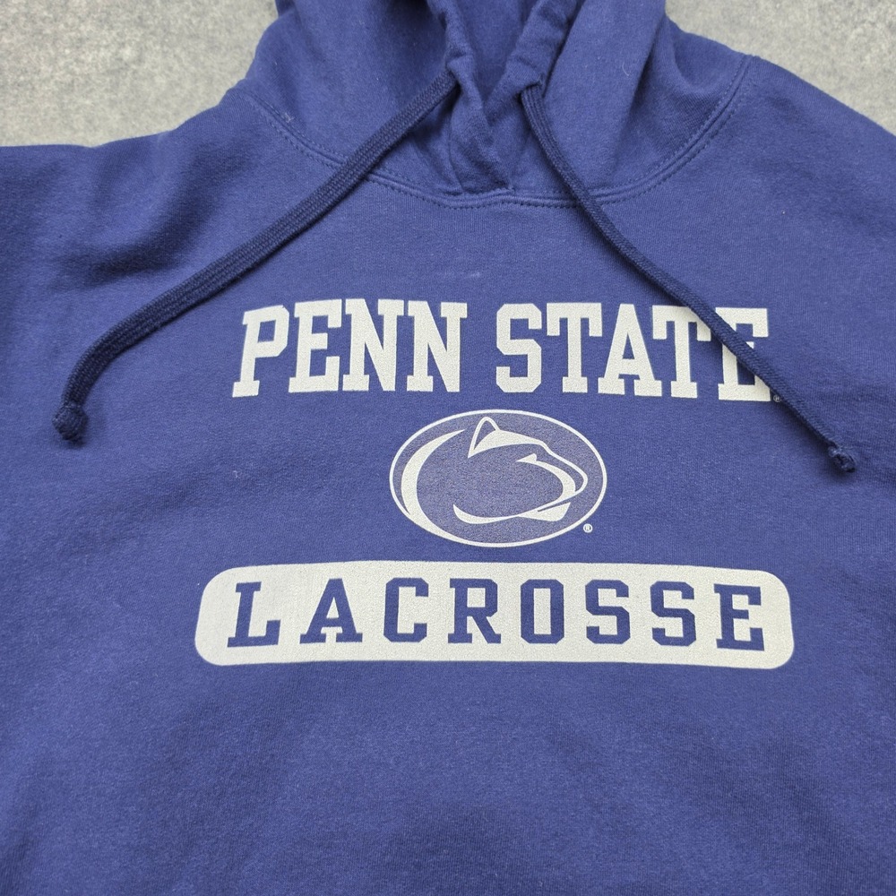 Penn State Nittany Lions Lacrosse Navy Blue Pullover Hoodie Mens Large